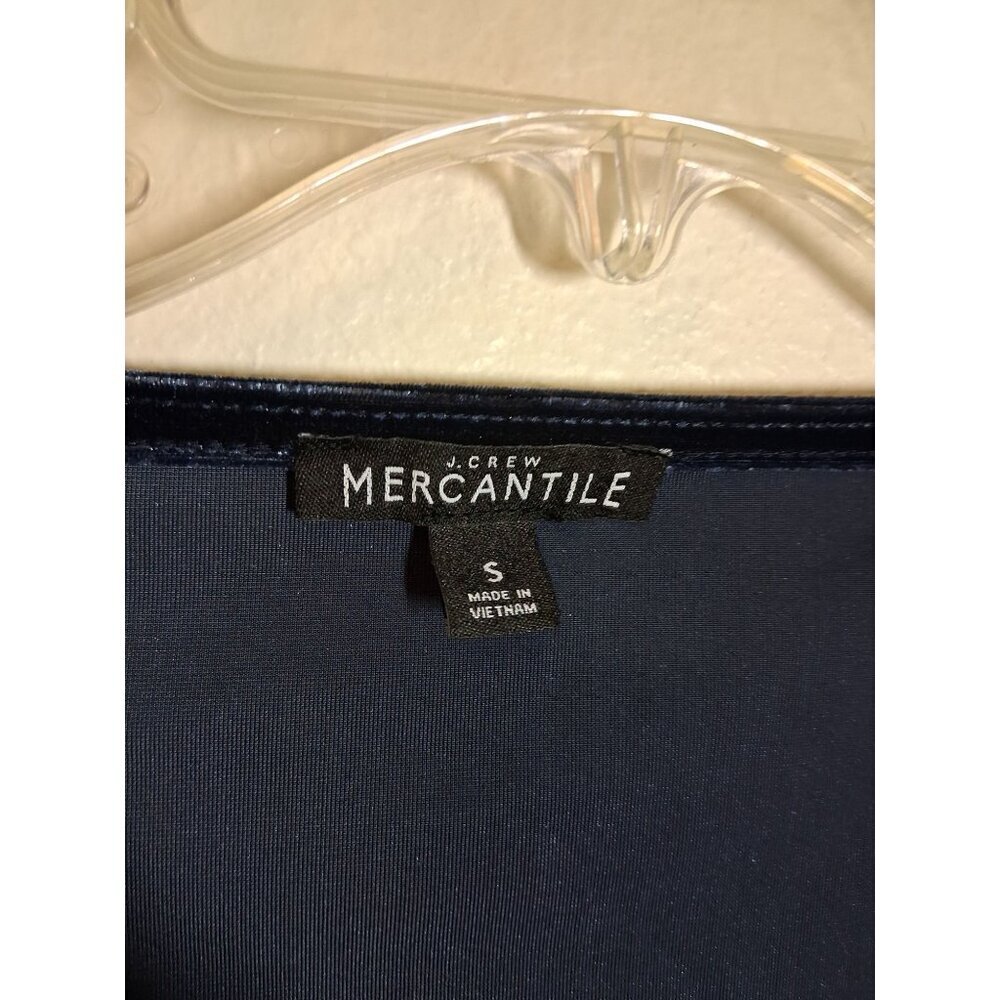 J. Crew Mercantile Bodysuit Velvet Y2K Retro Long Sleeve Blue Size Small - Picture 4 of 5